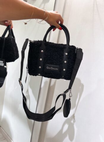 Shop Online Borsa mini nera eco fur Gio Cellini