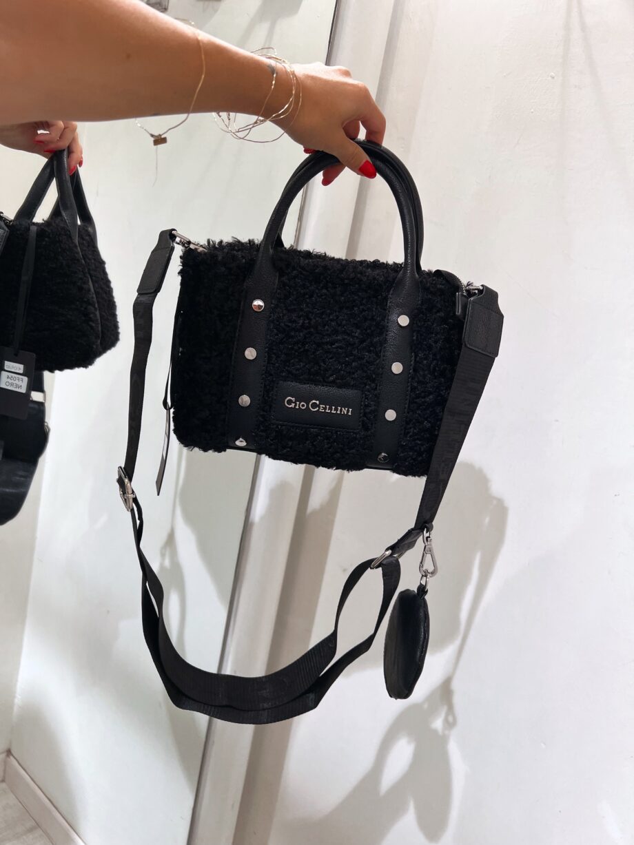 Shop Online Borsa mini nera eco fur Gio Cellini