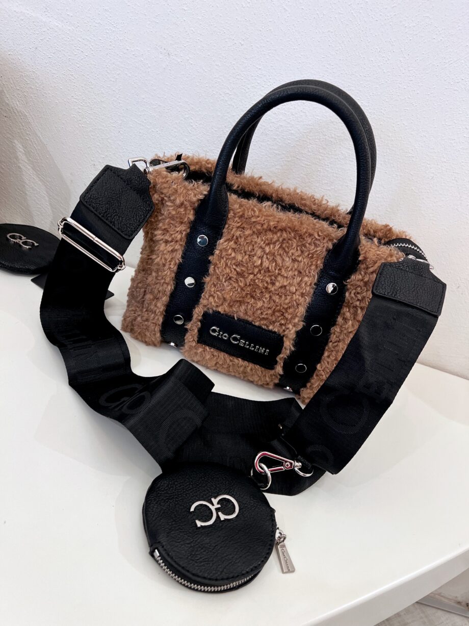 Shop Online Borsa mini beige eco fur Gio Cellini