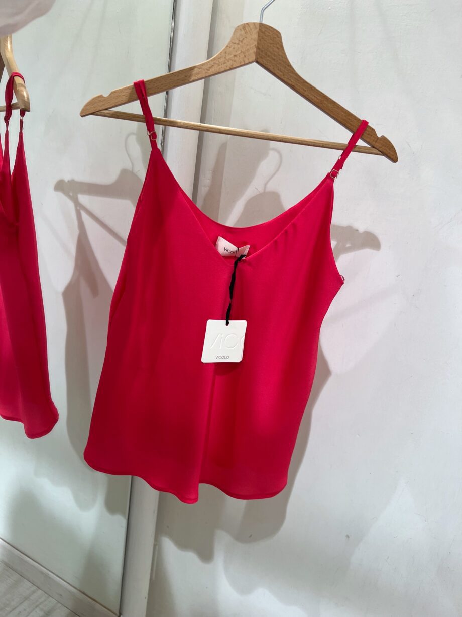 Shop Online Top in raso basico fucsia Vicolo