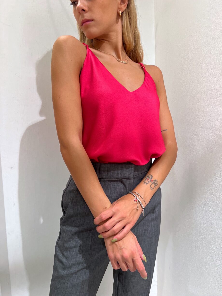 Shop Online Top in raso basico fucsia Vicolo