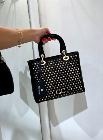 Shop Online Borsa nera Ginevra media all studs Gio Cellini