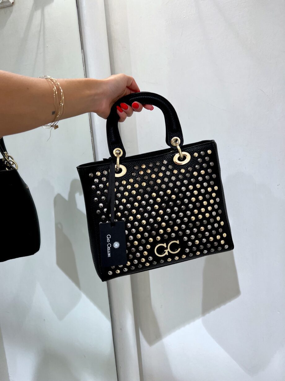 Shop Online Borsa nera Ginevra media all studs Gio Cellini