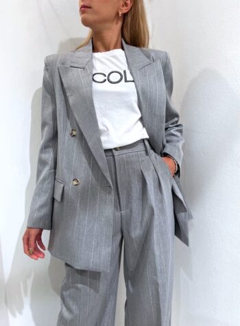 Shop Online Blazer doppiopetto grigio gessato con lurex Vicolo