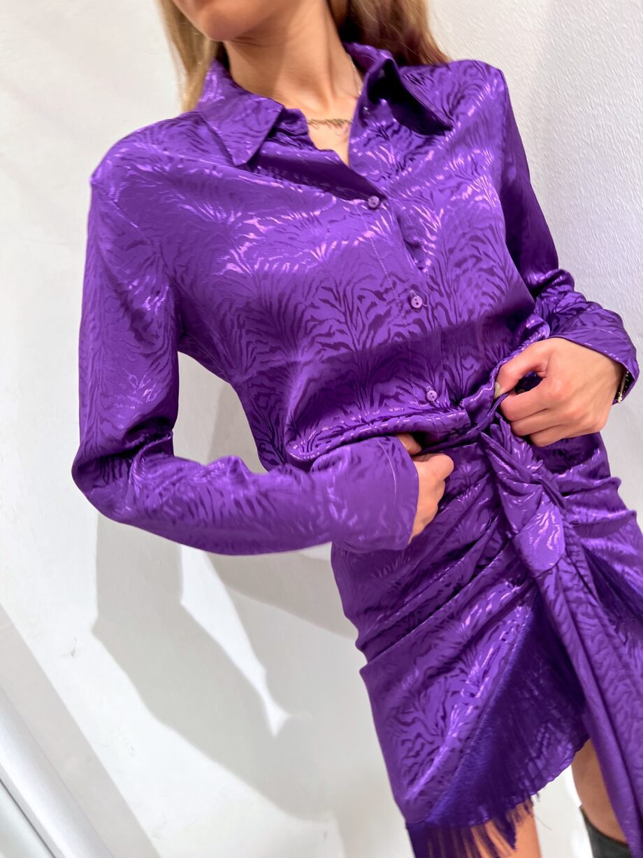 Shop Online Camicia viola con disegni in viscosa Have One