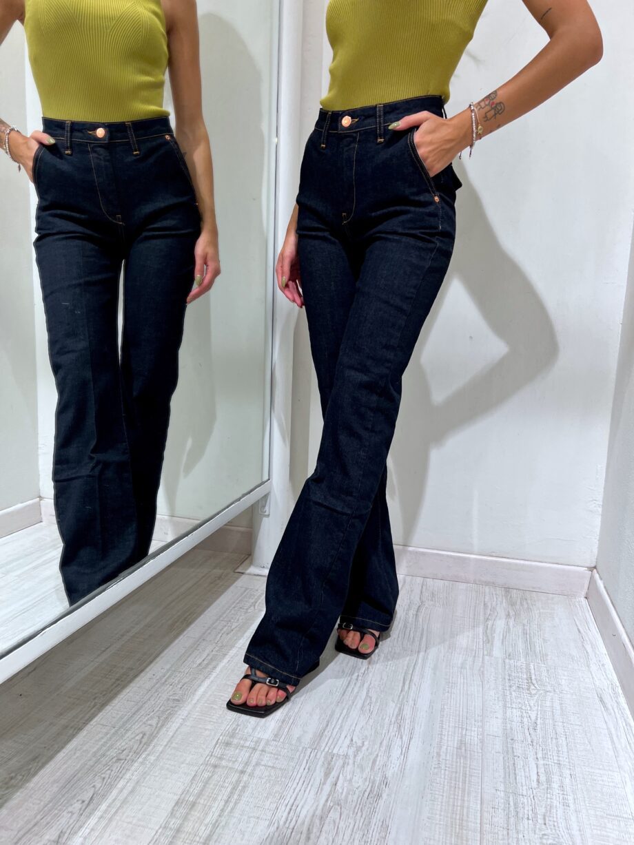 Shop Online Jeans scuro palazzo con tasche patta Vicolo
