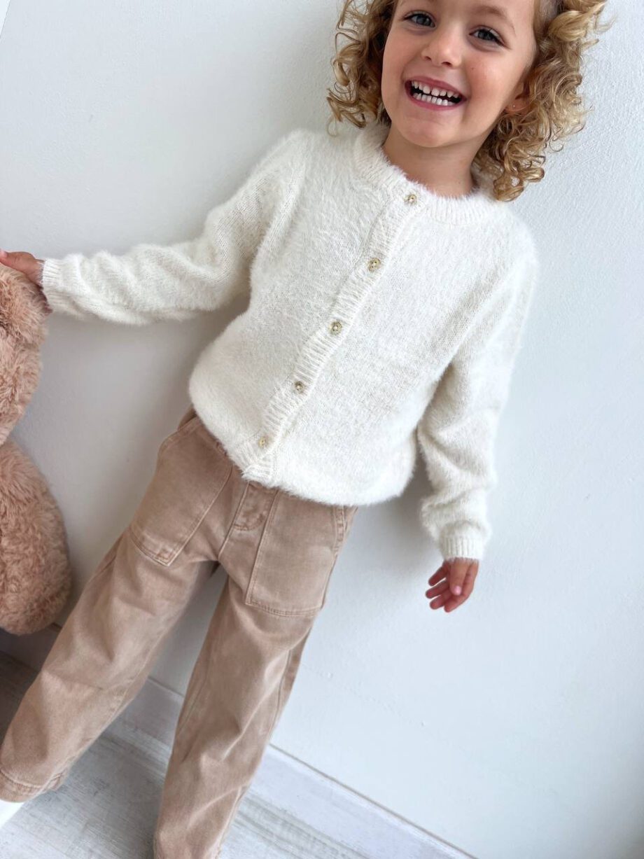 Shop Online Cardigan panna con peloncino Name It