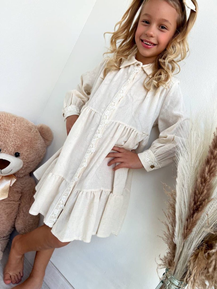 Shop Online Vestito burro con pizzo Souvenir Kids