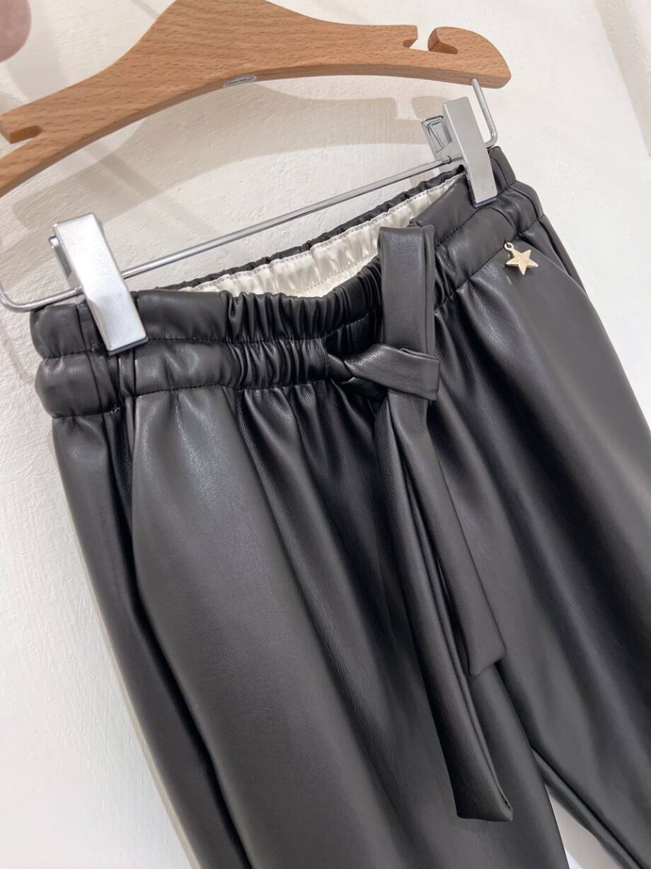 Shop Online Pantalone in ecopelle nero Souvenir Kids