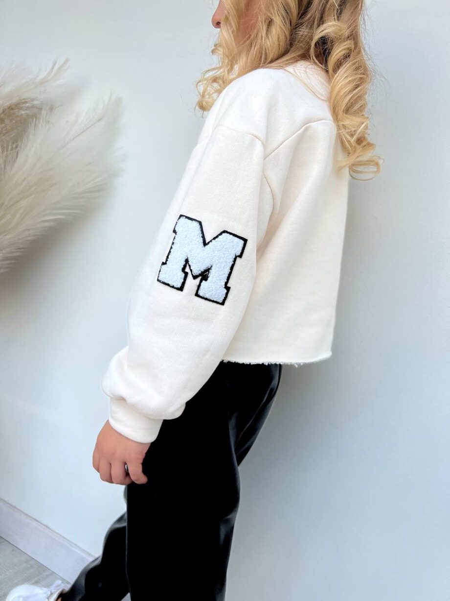 Shop Online Felpa corta panna con patch Souvenir Kids