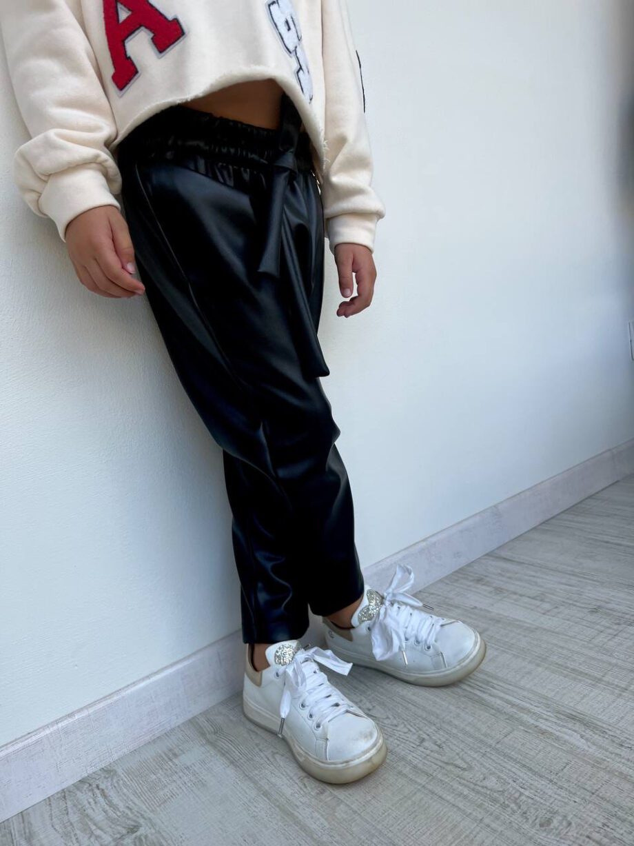 Shop Online Pantalone in ecopelle nero Souvenir Kids