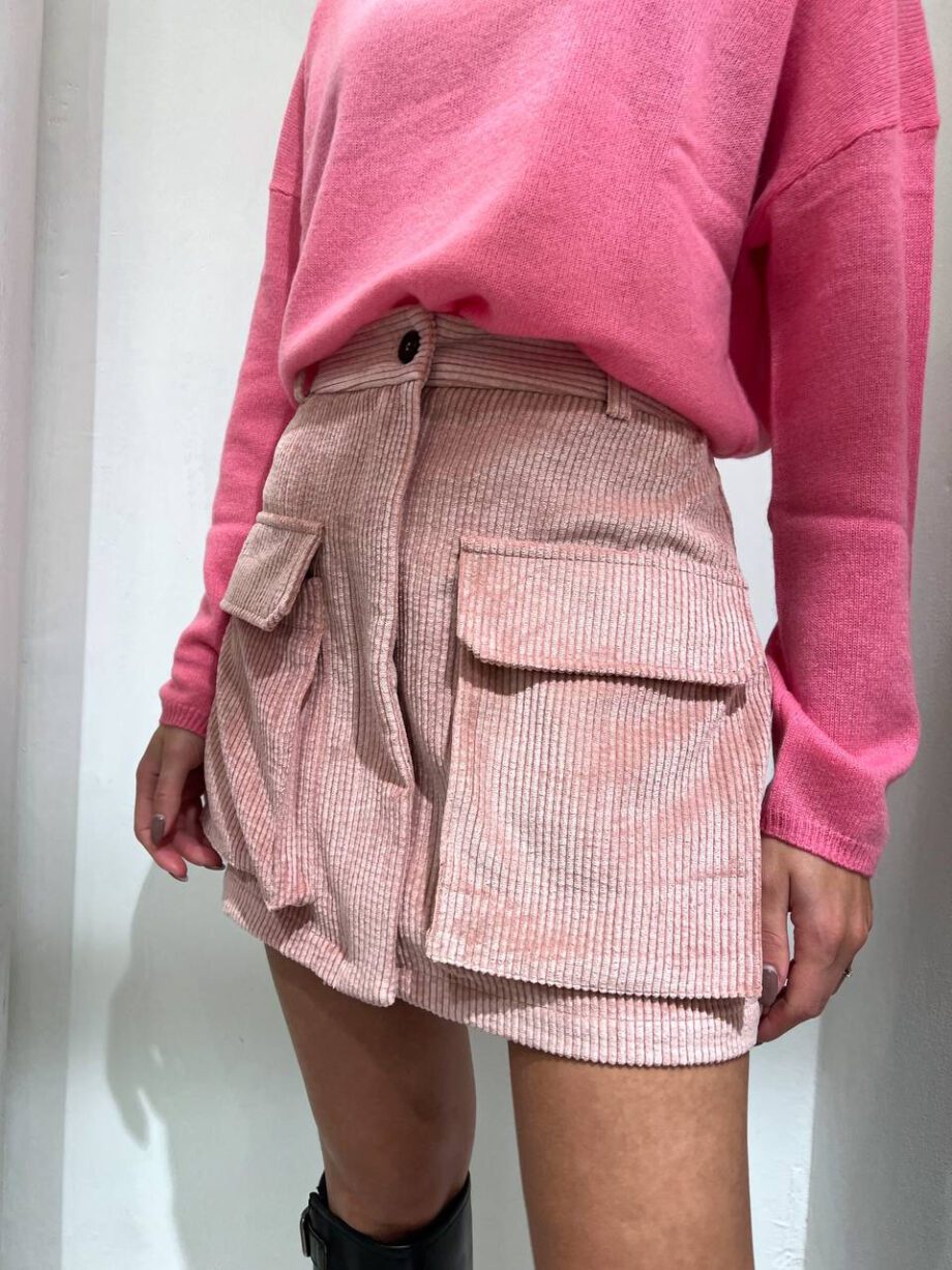 Shop Online Minigonna rosa con tasche in velluto Vicolo
