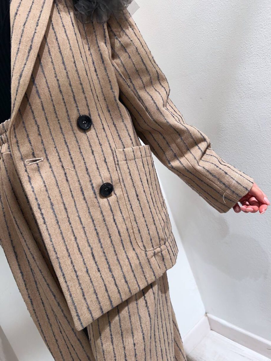 Shop Online Blazer doppiopetto beige a righe Souvenir