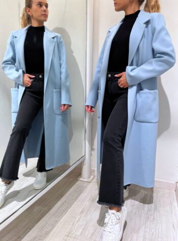 Shop Online Cappotto lungo aperto azzurro Have One