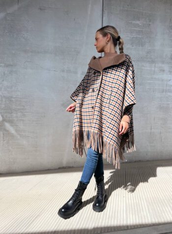 Shop Online Poncho oversize doppiopetto a quadri Vicolo