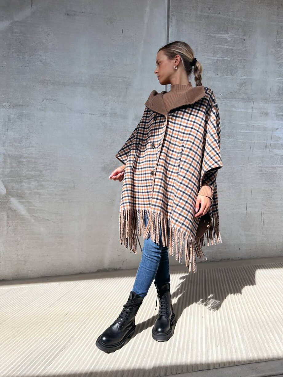 Shop Online Poncho oversize doppiopetto a quadri Vicolo