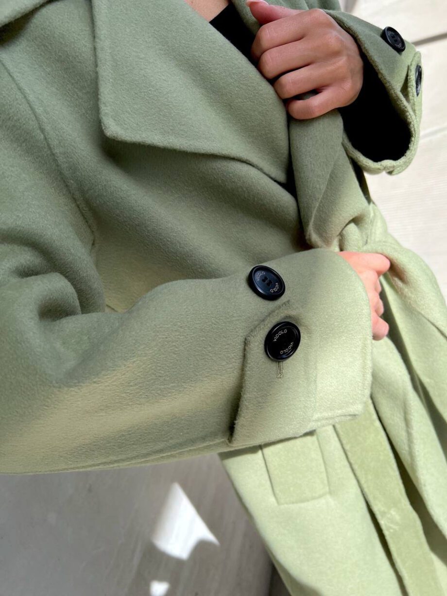 Shop Online Cappotto lungo verde salvia con fusciacca Vicolo