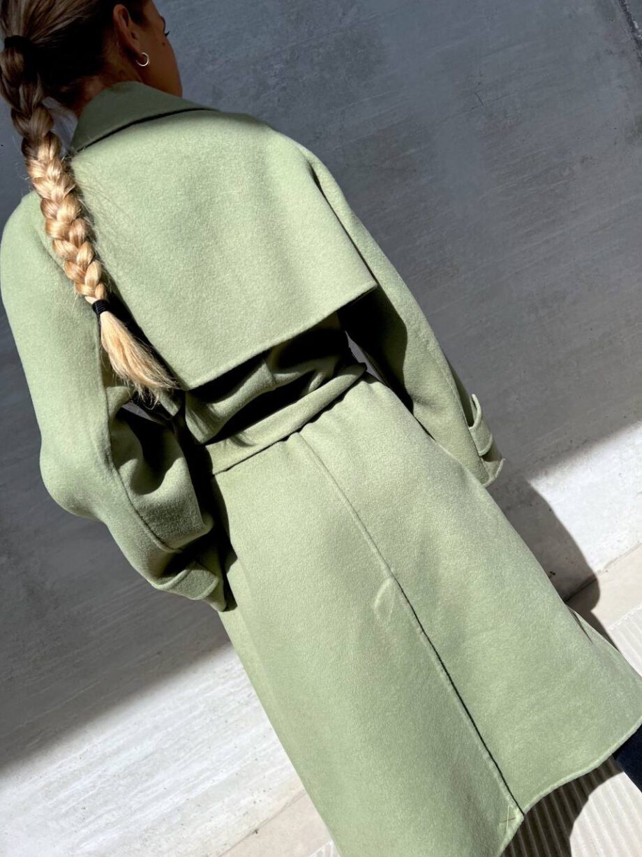 Shop Online Cappotto lungo verde salvia con fusciacca Vicolo