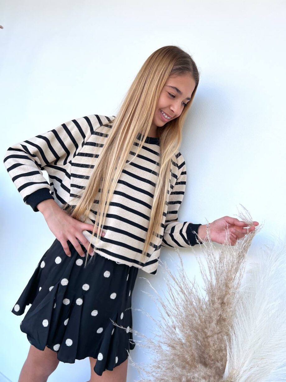 Shop Online Minigonna nera con pois beige Souvenir Kids