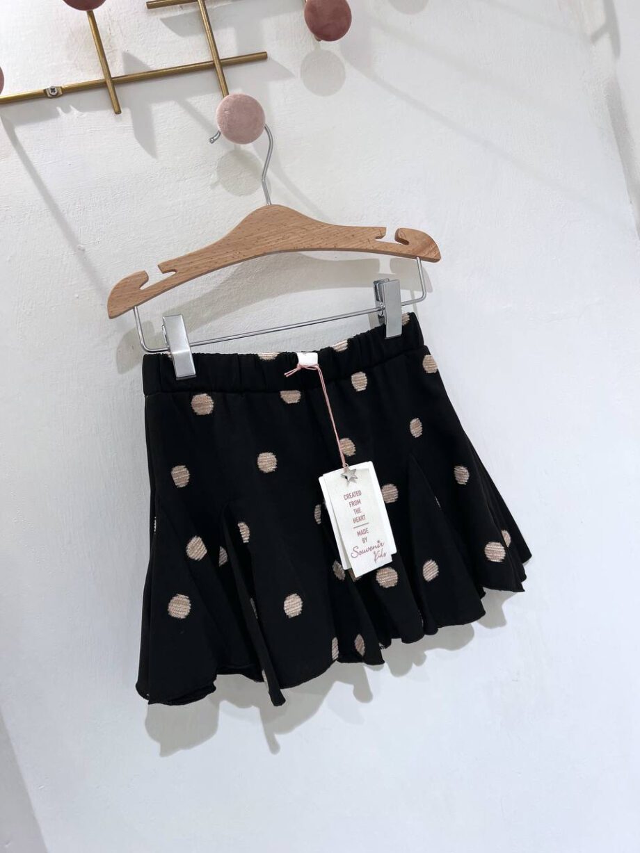 Shop Online Minigonna nera con pois beige Souvenir Kids