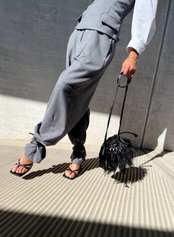 Shop Online Pantalone ampio grigio gessato Have One