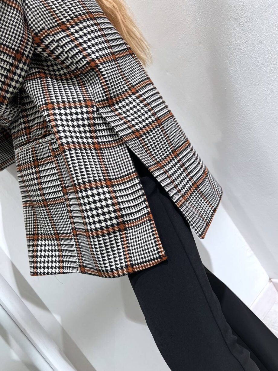 Shop Online Blazer over quadri pied de poule dettaglio raso Vicolo