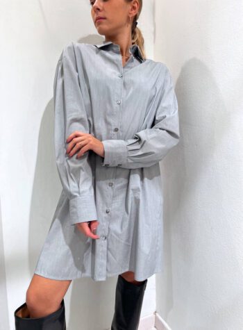 Shop Online Camicia oversize grigia in cotone Vicolo