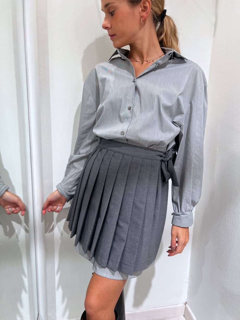 Shop Online Camicia oversize grigia in cotone Vicolo