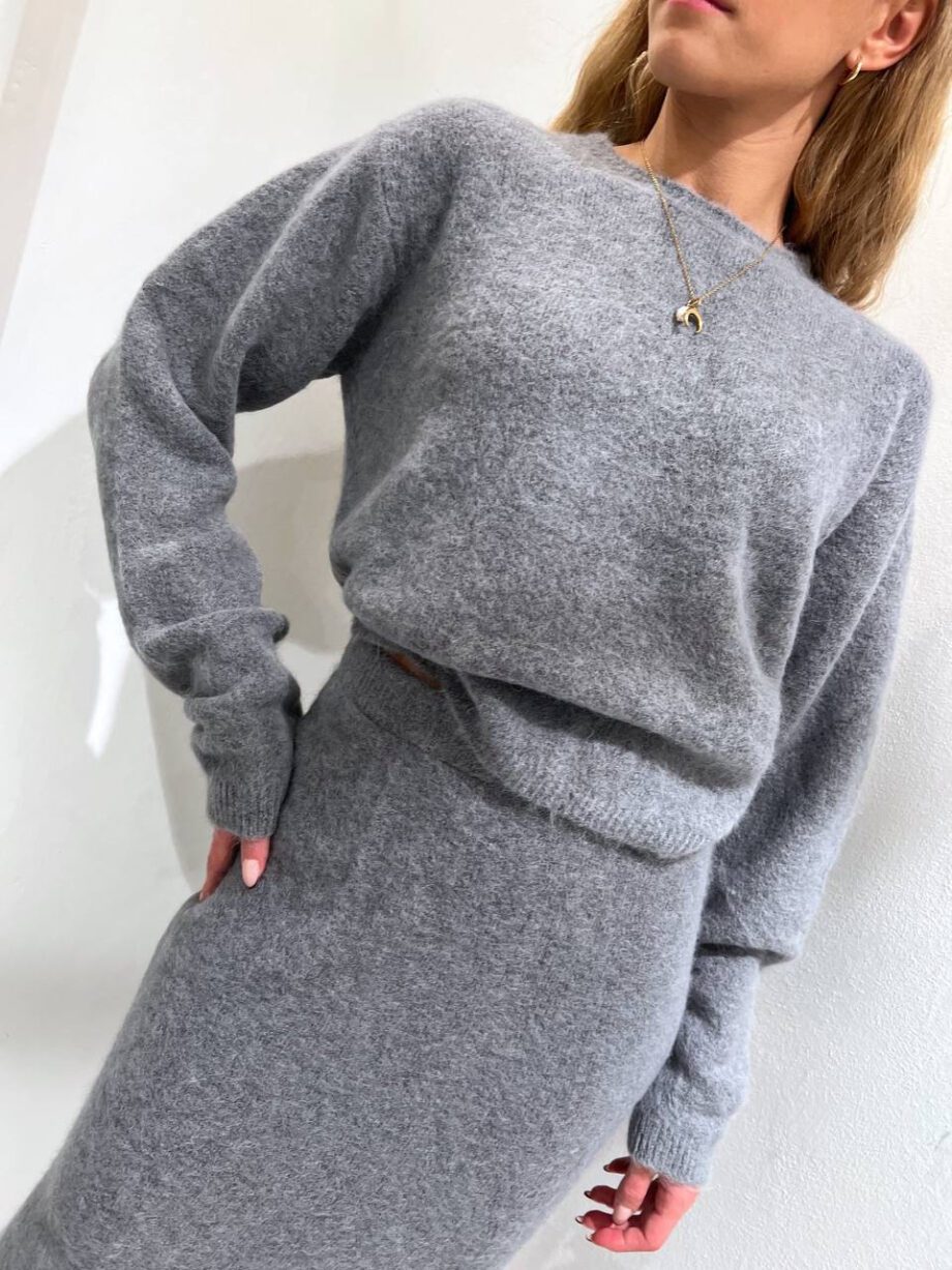 Shop Online Longuette in maglia grigia Vicolo