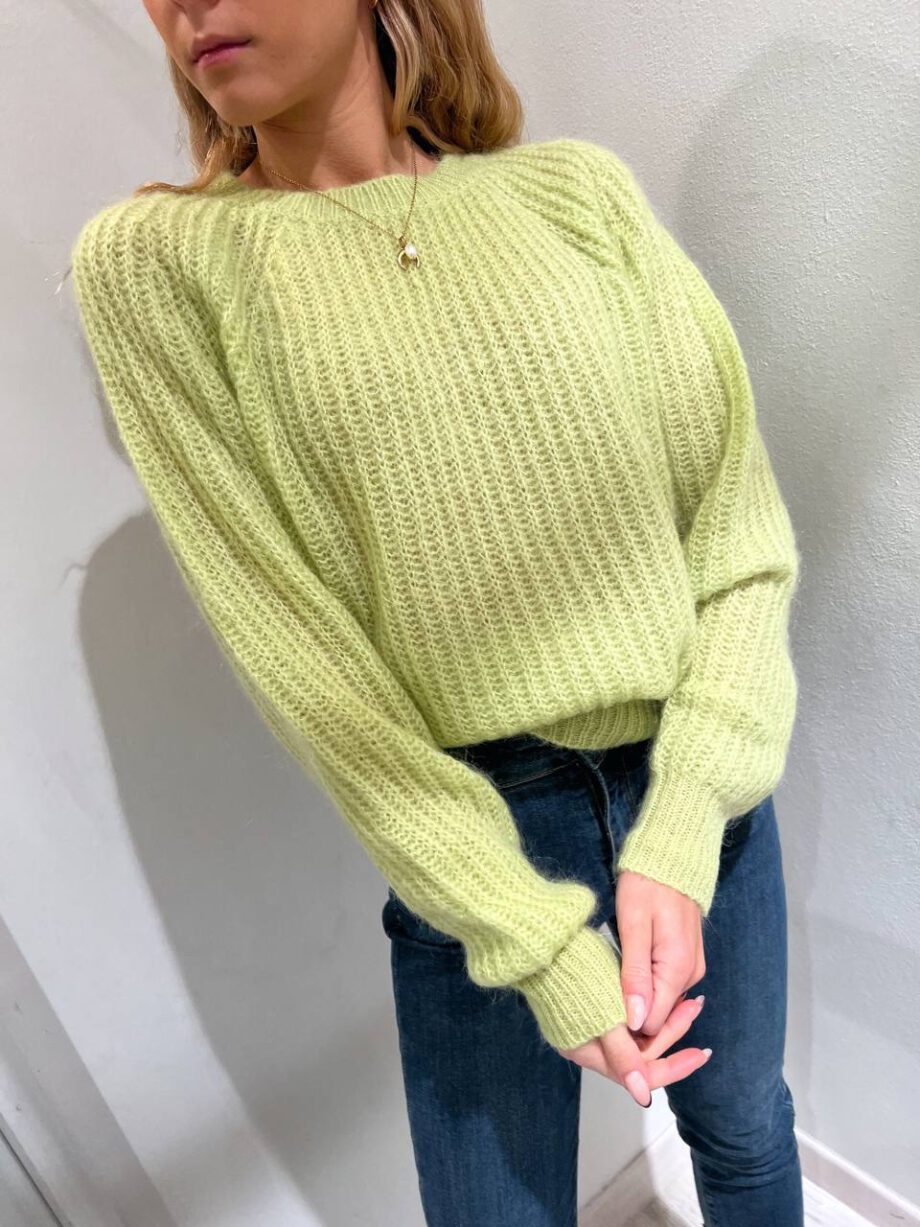 Shop Online Maglione girocollo in mohair pistacchio Vicolo