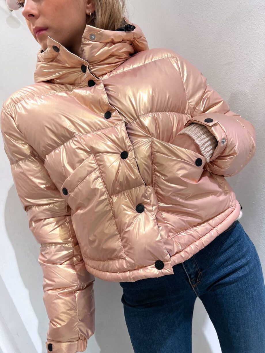 Shop Online Piumino crop oro rosa laminato Vicolo