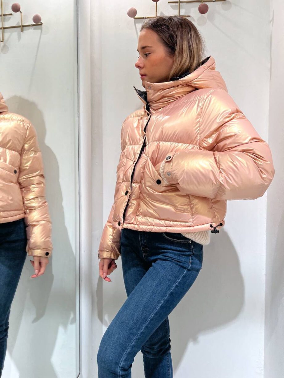 Shop Online Piumino crop oro rosa laminato Vicolo