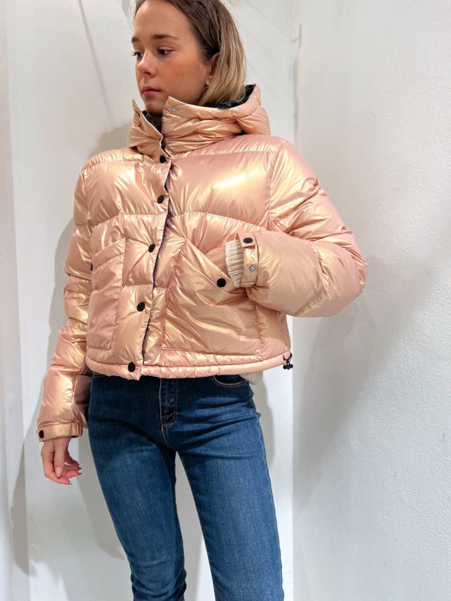 Shop Online Piumino crop oro rosa laminato Vicolo