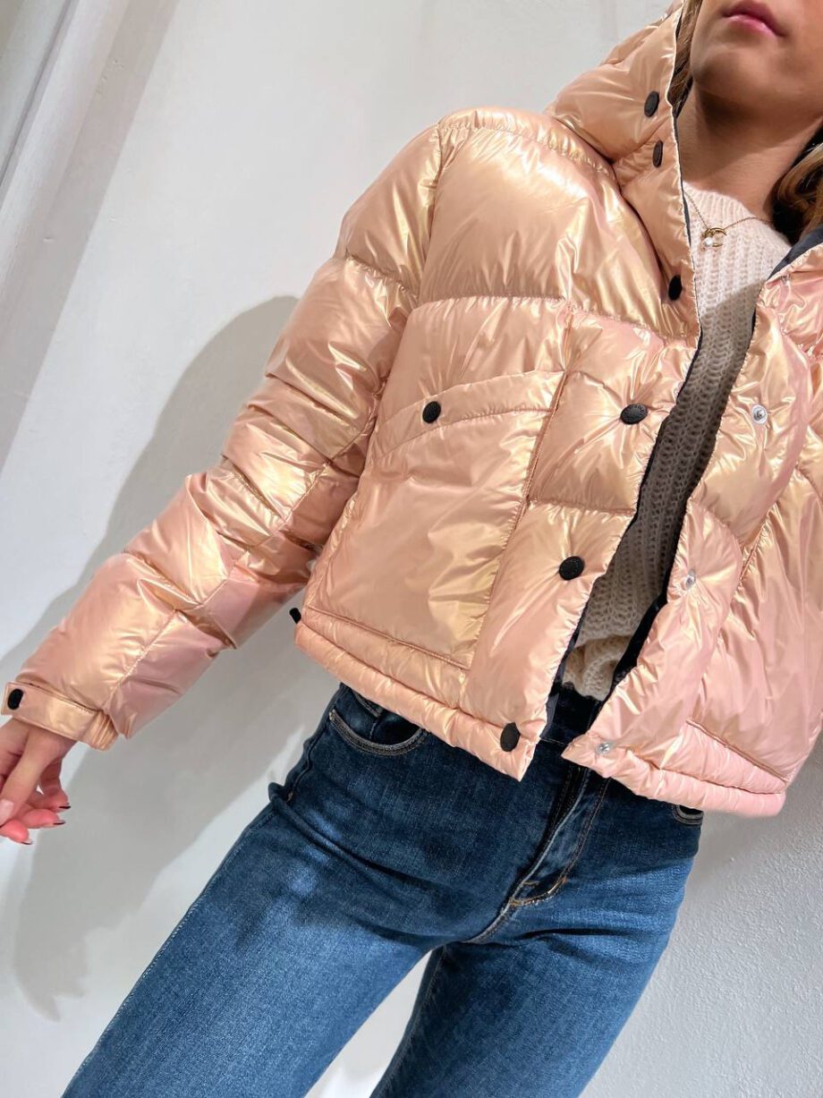 Shop Online Piumino crop oro rosa laminato Vicolo