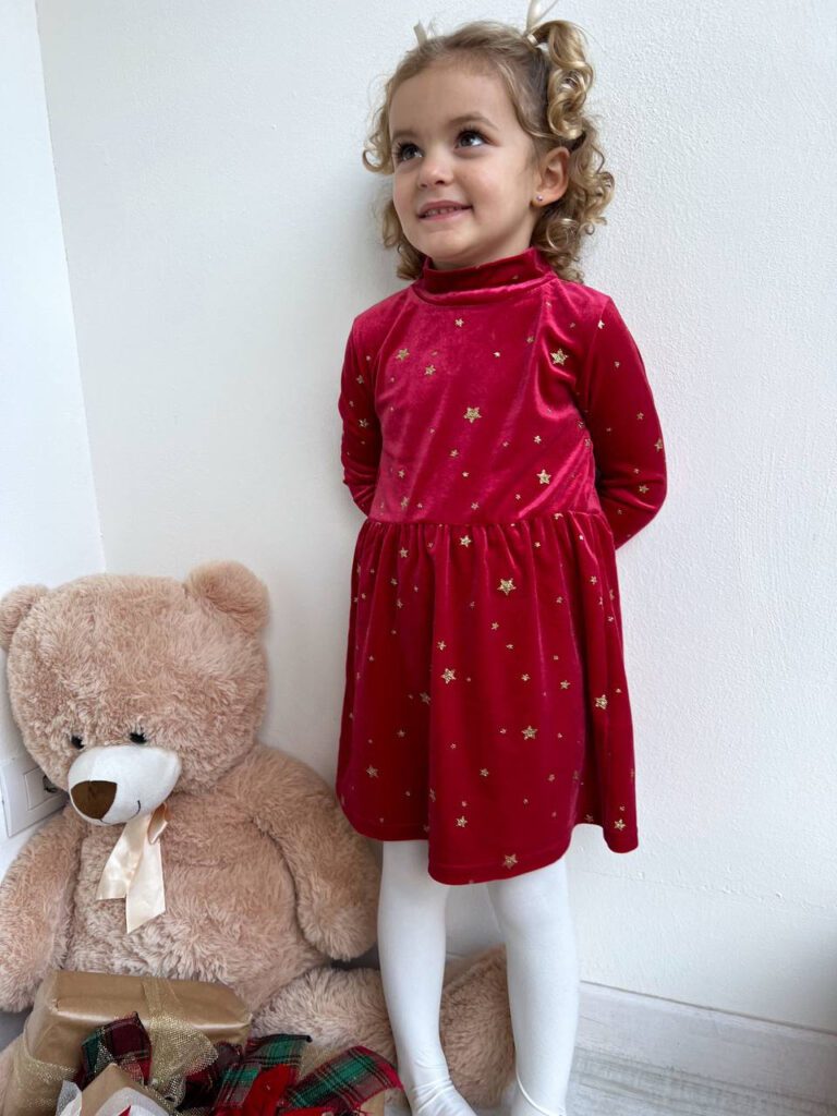 Vestito rosso in velluto con stelle Name It Shop Online Vestito rosso in velluto con stelle Name It