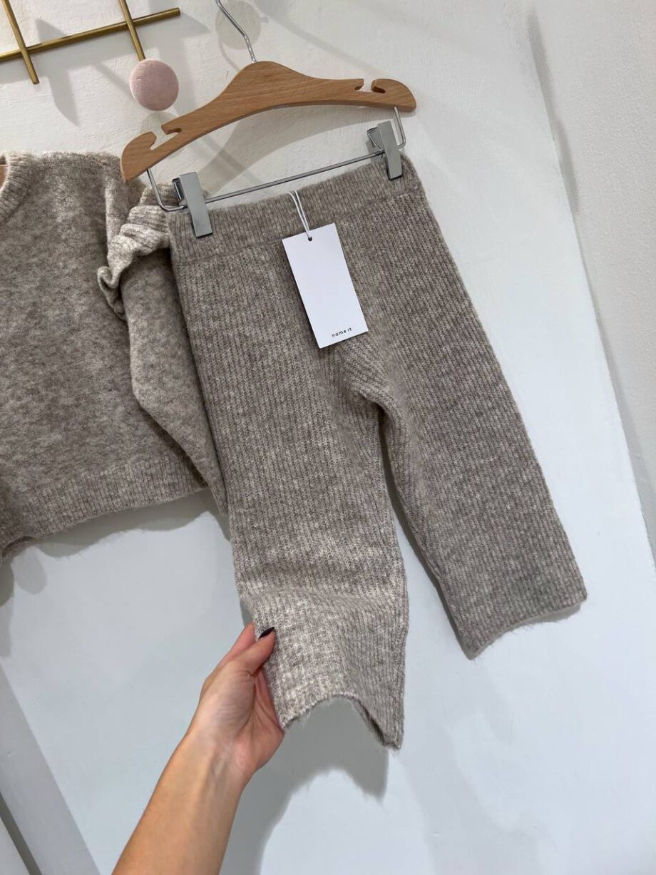Shop Online Pantalone palazzo in maglia grigio mélange Name It