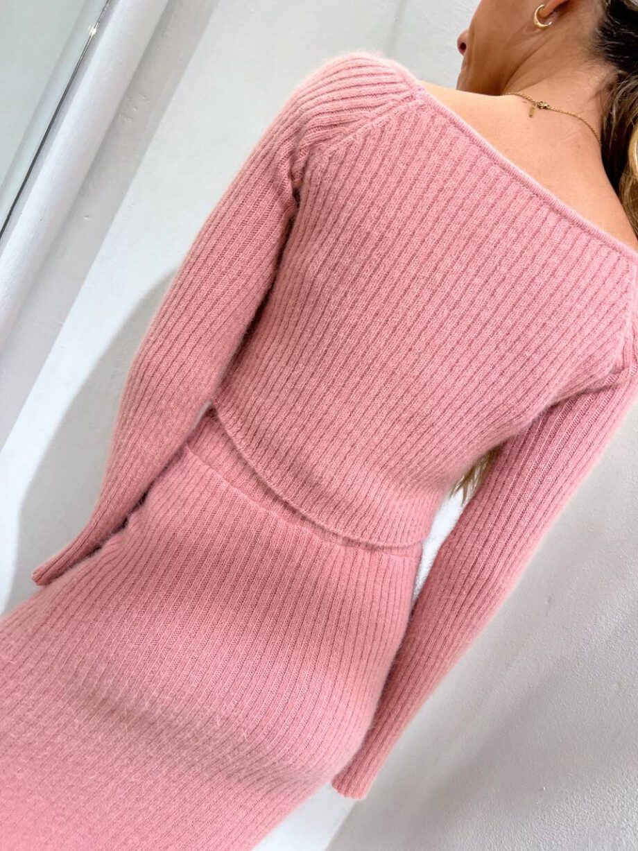 Shop Online Longuette in maglia a coste rosa Vicolo