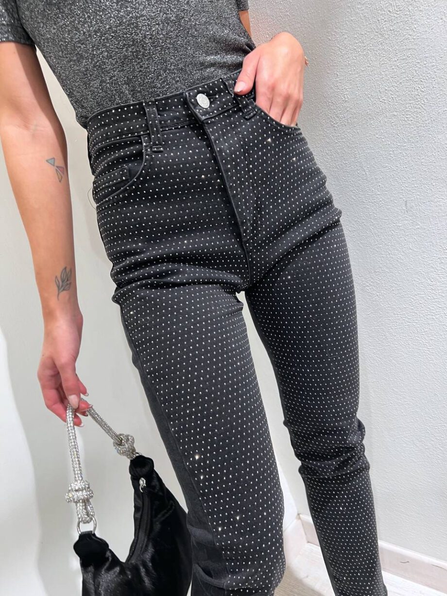 Shop Online Jeans skinny neri con strass Have One