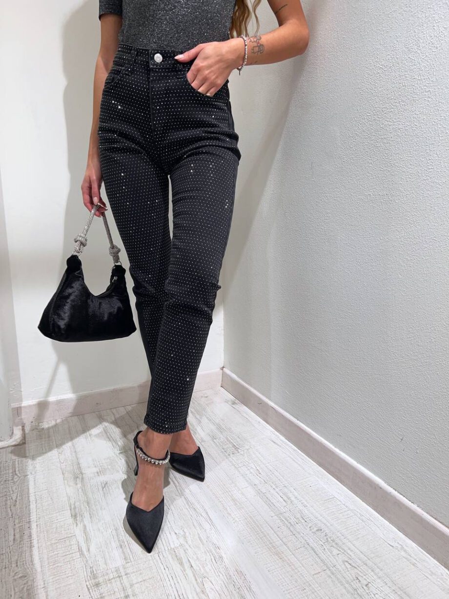 Shop Online Jeans skinny neri con strass Have One