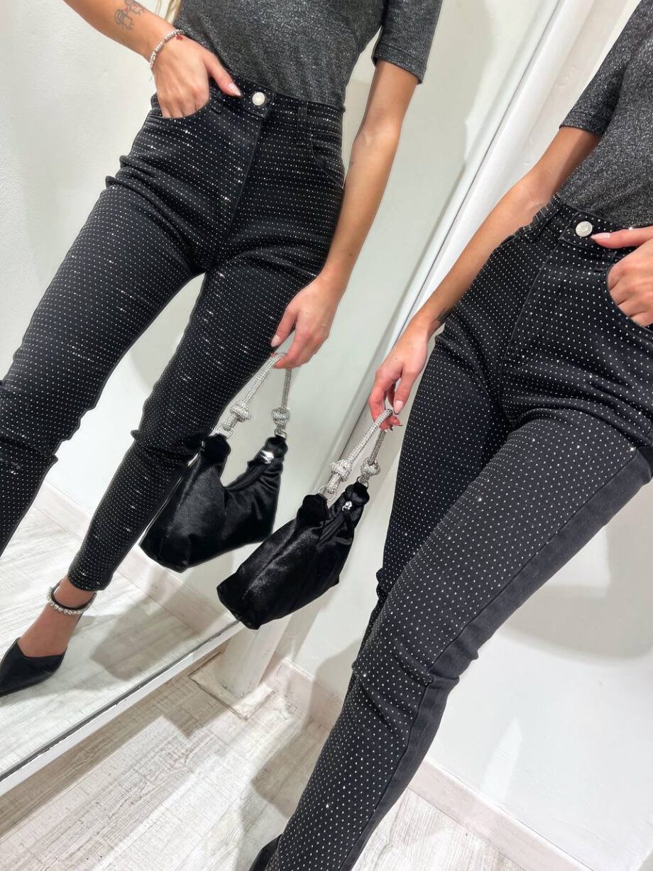 Shop Online Jeans skinny neri con strass Have One