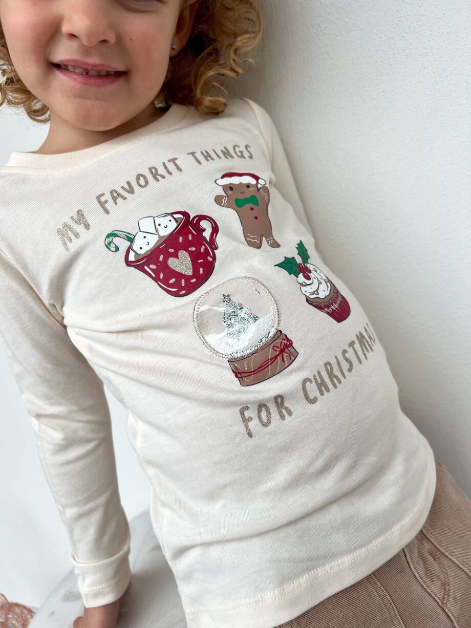 Shop Online Maglietta panna con disegni natalizi Name It