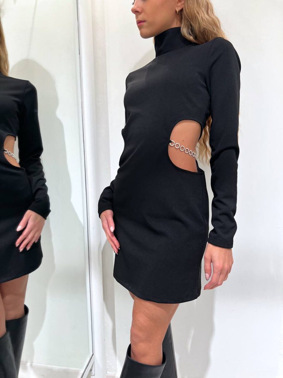 Shop Online Vestito corto nero cut out Have One