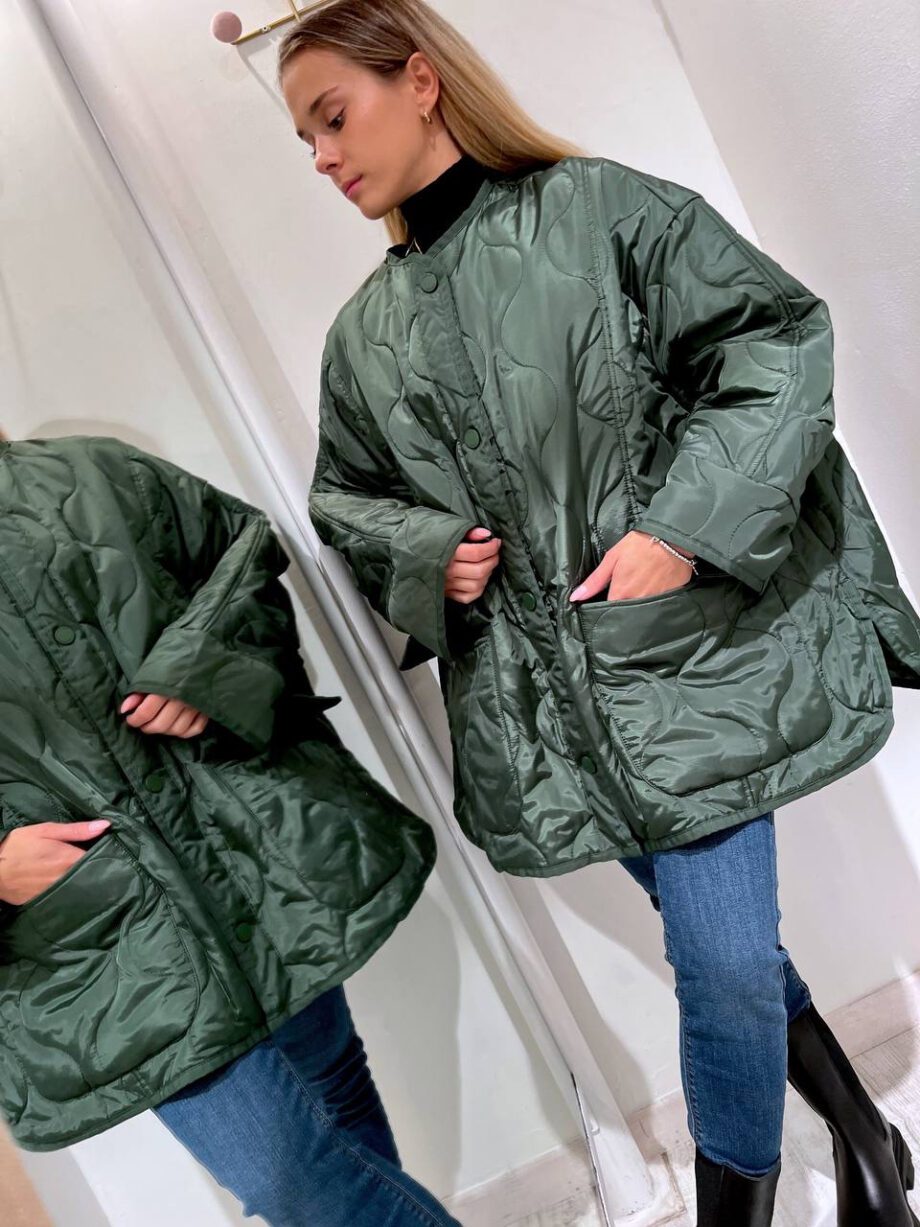 Shop Online Giaccone oversize verde militare Vicolo