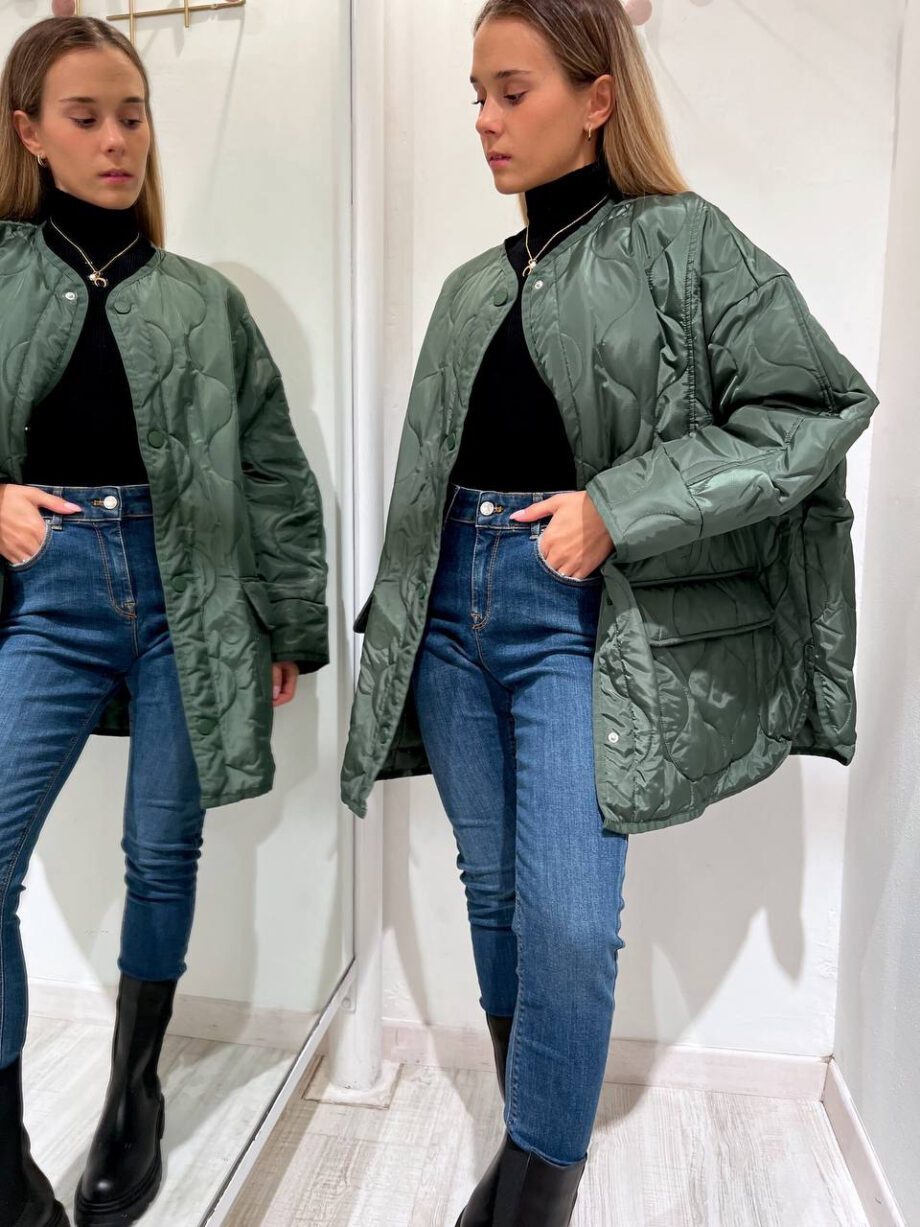 Shop Online Giaccone oversize verde militare Vicolo