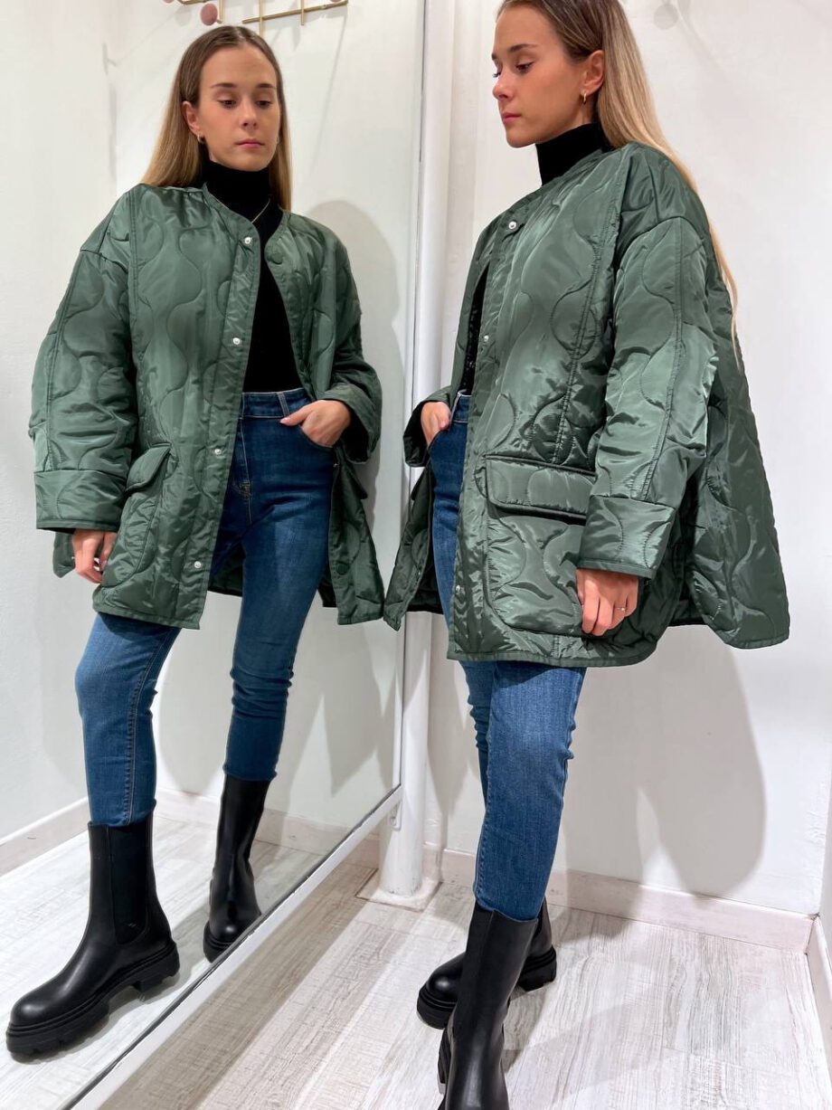 Shop Online Giaccone oversize verde militare Vicolo