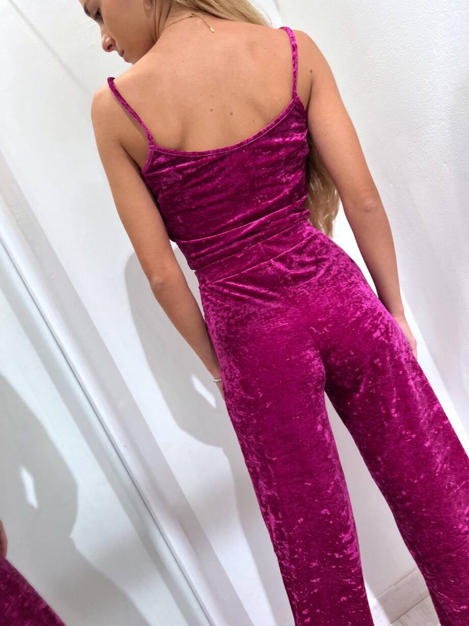 Shop Online Pantalone tuta palazzo in velluto magenta Matinée