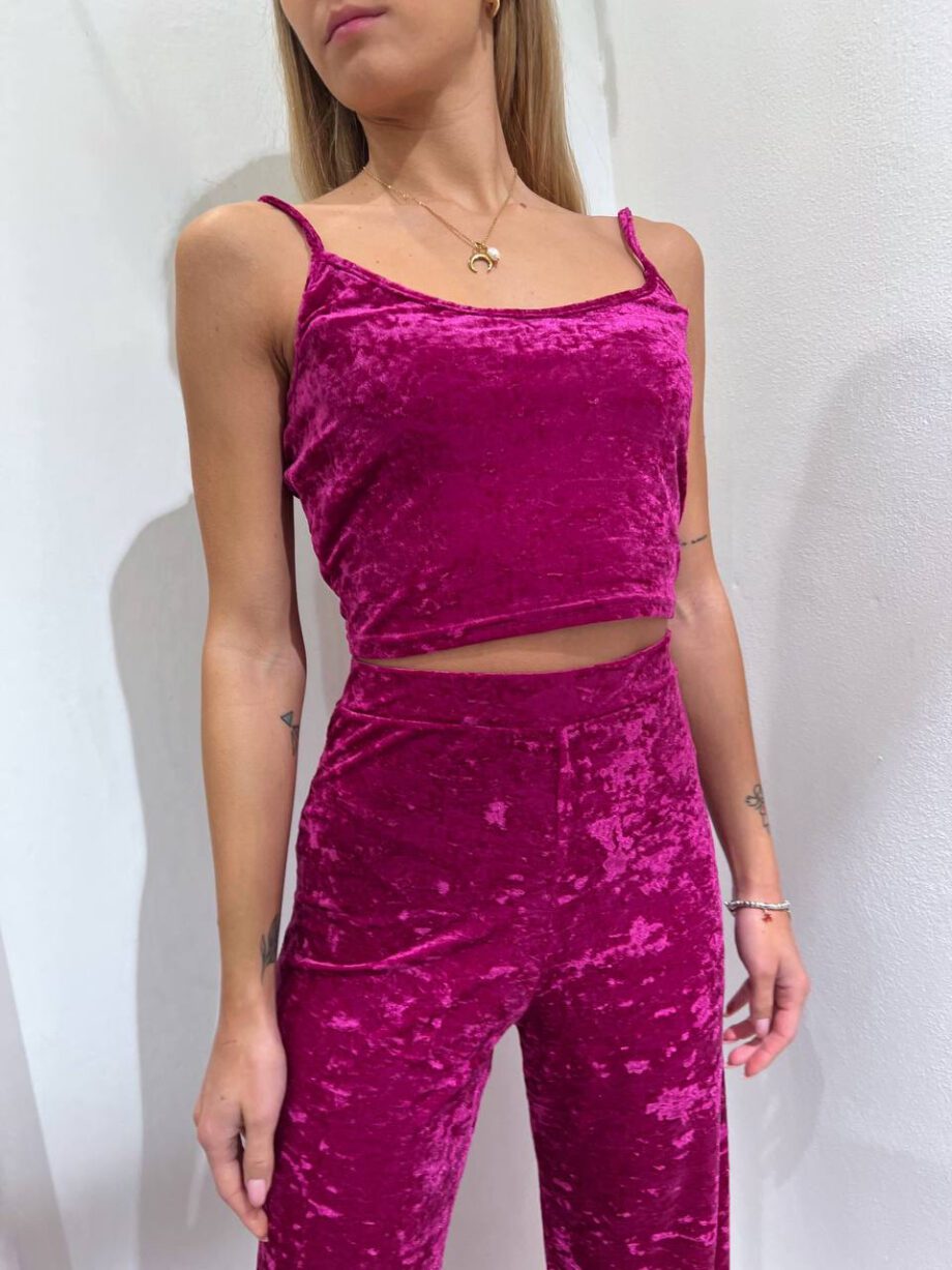 Shop Online Top crop in velluto magenta Matinée