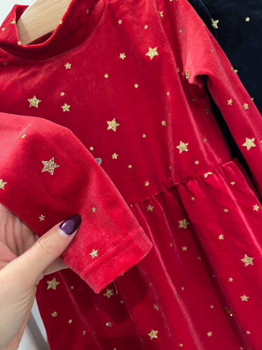 Shop Online Vestito rosso in velluto con stelle Name It