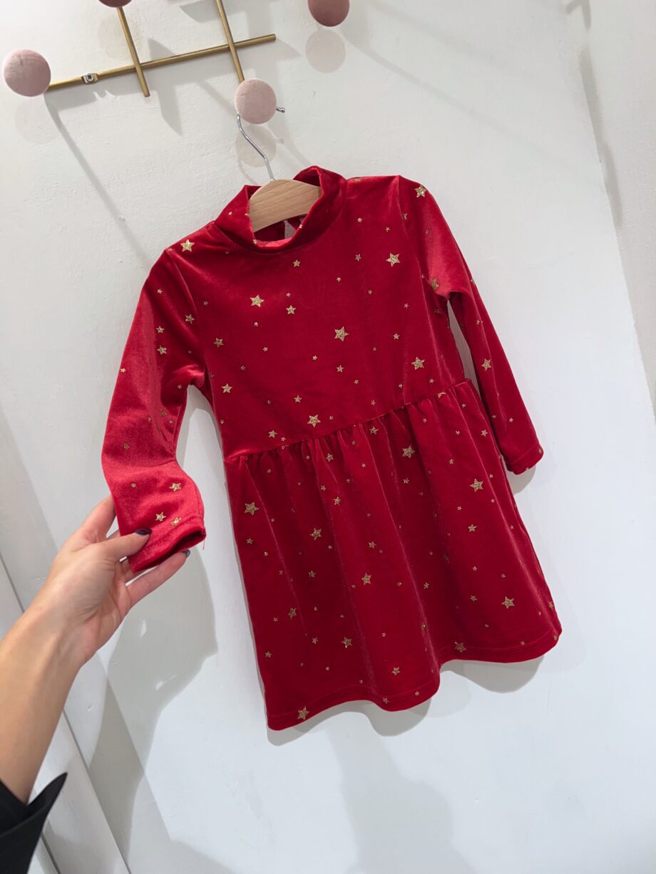 Shop Online Vestito rosso in velluto con stelle Name It