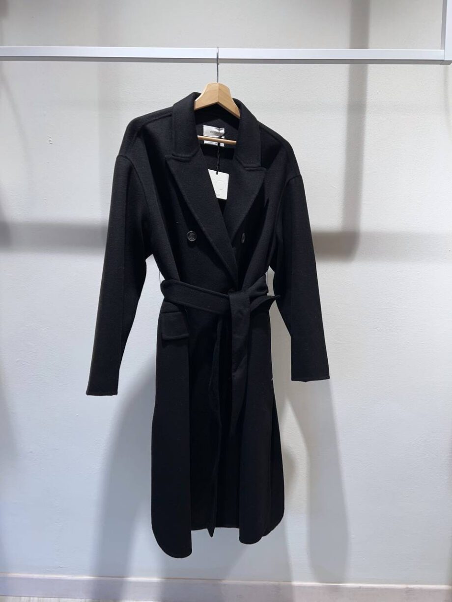 Shop Online Cappotto doppiopetto nero con fusciacca Vicolo